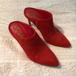 Sam Edelman red suede heels. Size 5
